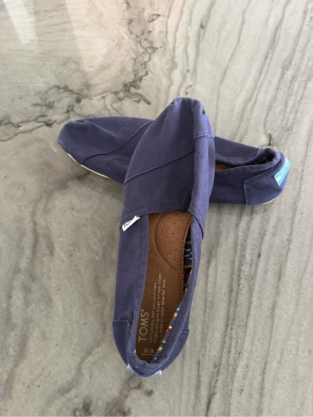 Toms Slip-On Canvas Shoes in Navy Blue